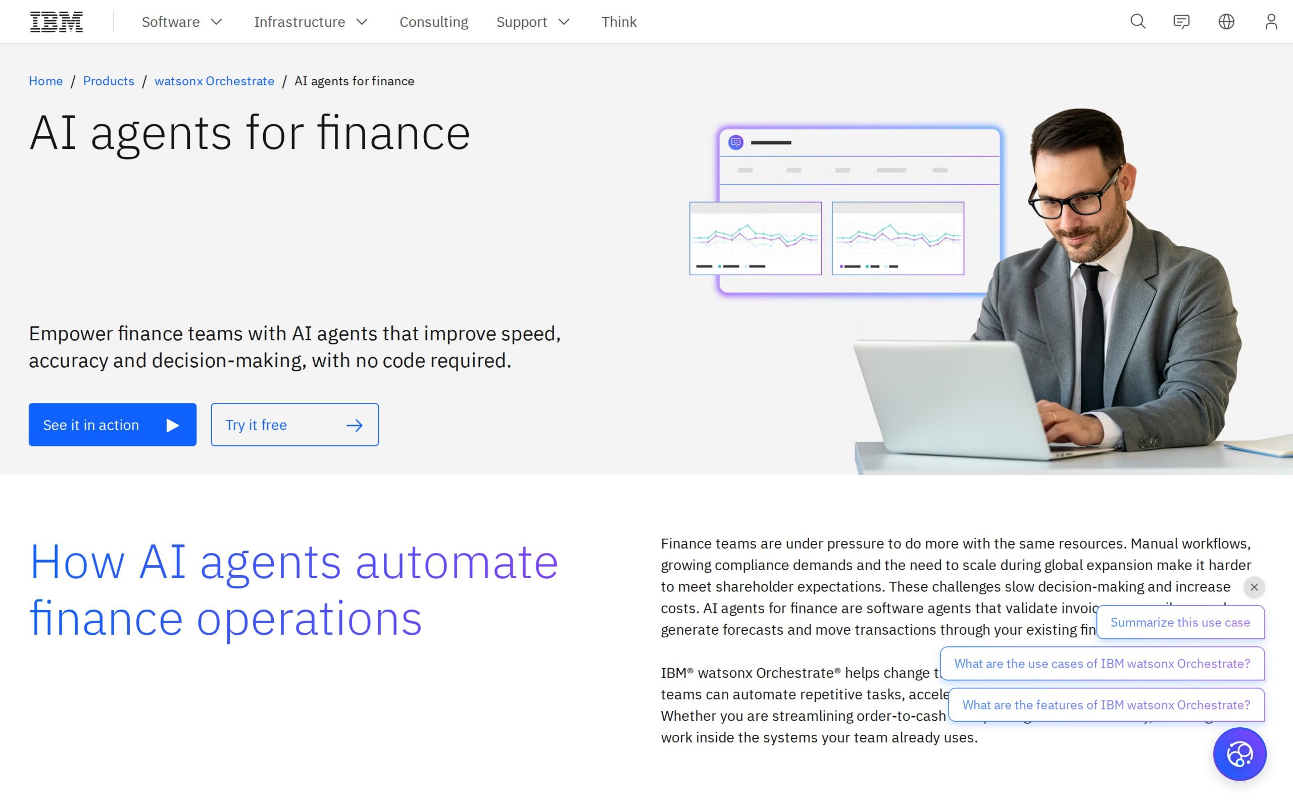 IBM watsonx Orchestrate AI Agents for Finance