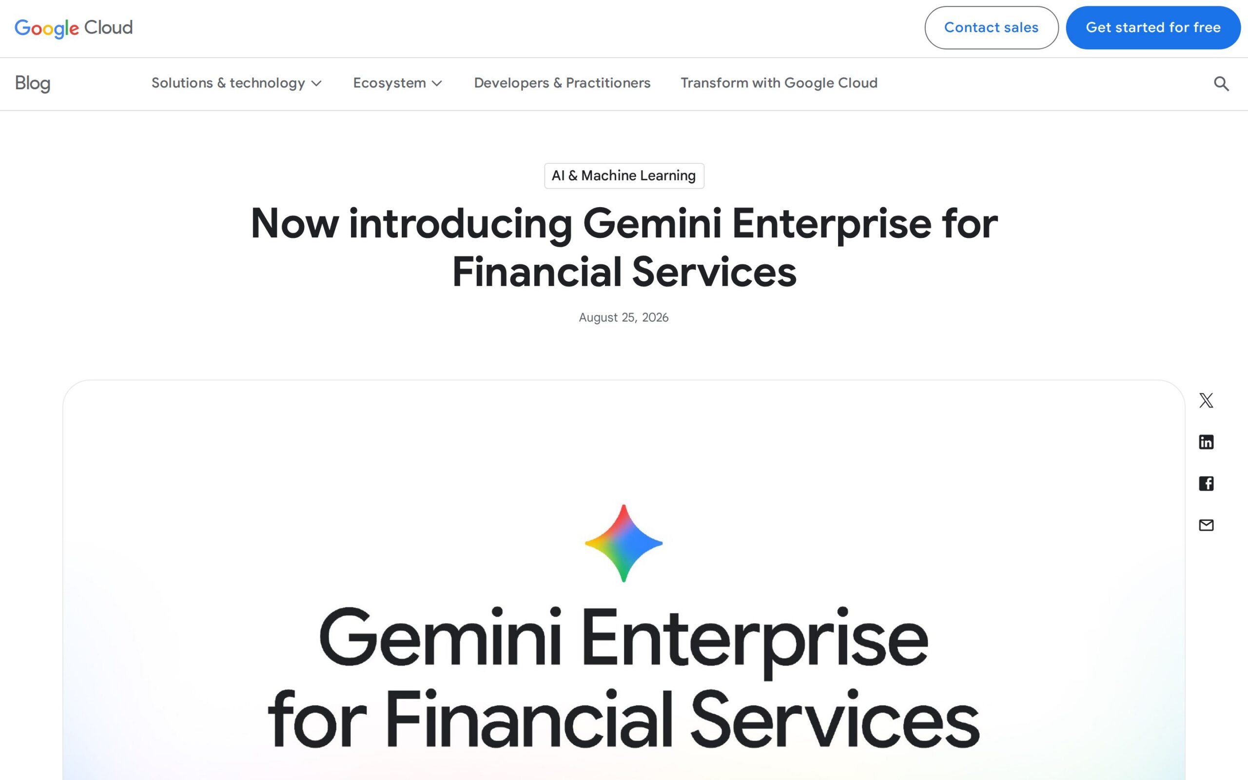 Gemini Enterprise for Financial Services